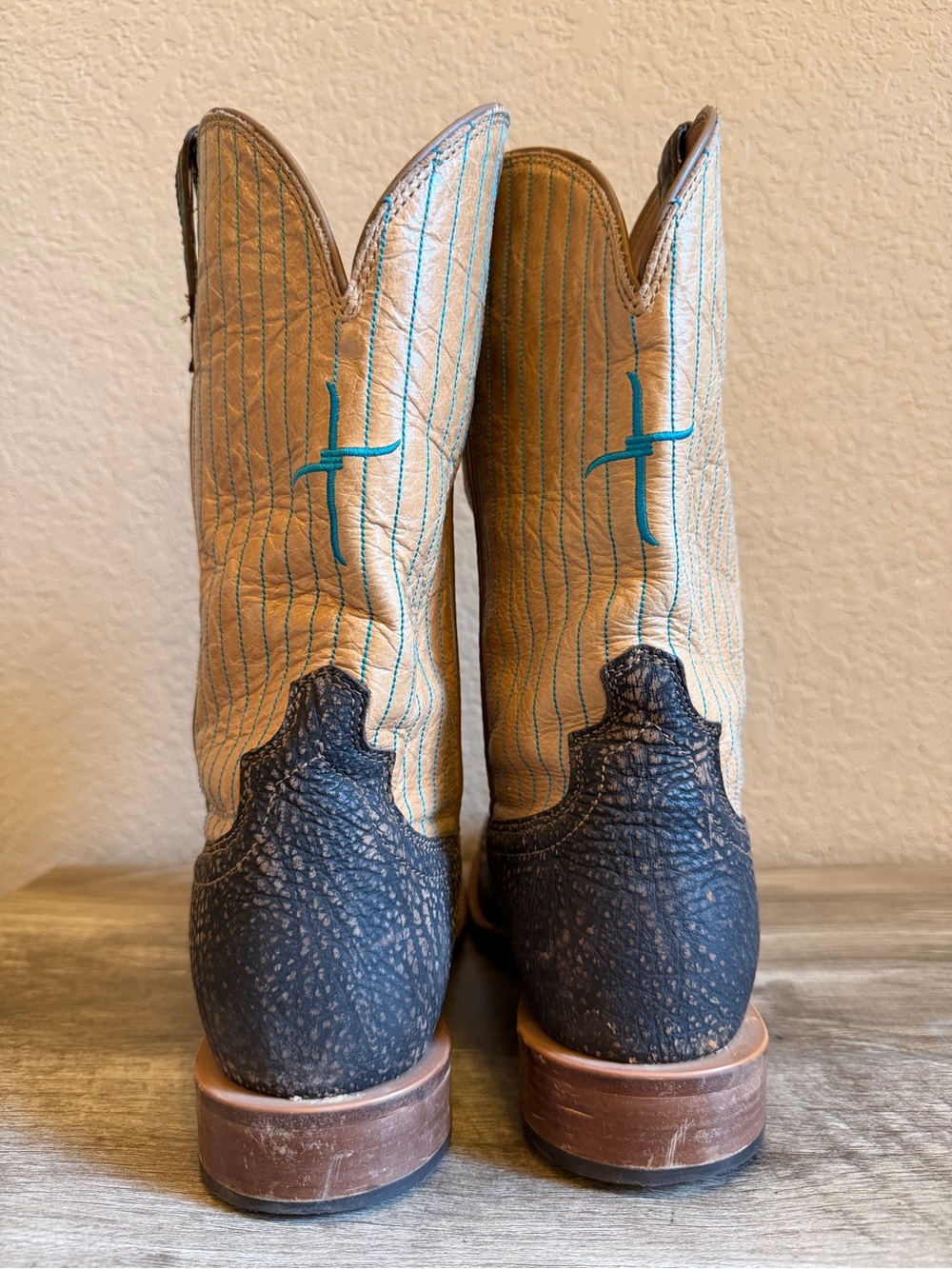 Twisted X Hooey Leather Wide Square Toe Western Cowboy Boots Mens 9 D - Picture 9 of 16